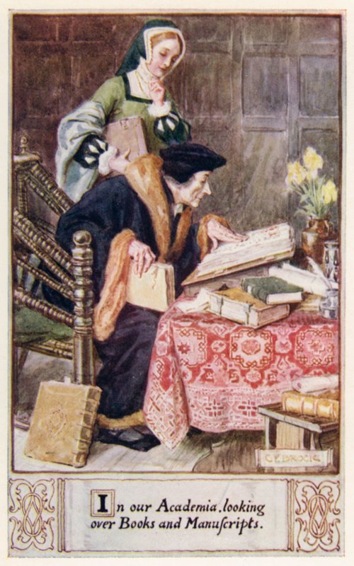 In our Academia, looking over Books and Manuscripts by after Charles Edmund Brock