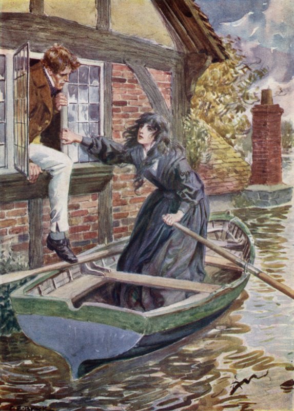 Maggie Tulliver rescues Tom at the Mill by after Charles Edmund Brock