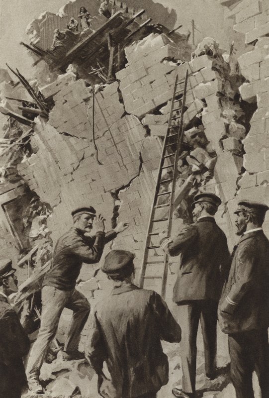 An English seaman assisting the rescue effort after the Messina earthquake by after Charles Mills Sheldon