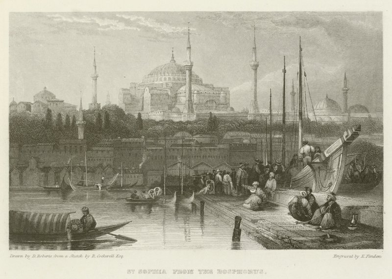 St Sophia from the Bosphorus by after David Roberts