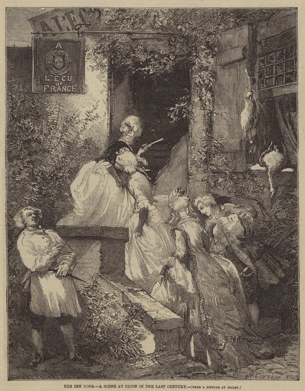 The Inn Door, a Scene at Dijon in the Last Century by after Edmond Morin