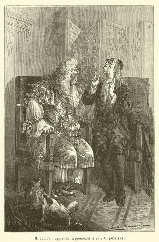 Mr. Jourdain Learning to Pronounce the Letter U, Moliere by after Emile Antoine Bayard