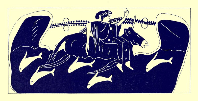 Europa and the Bull, illustration from Greek Vase Paintings by J. E. Harrison and D. S. MacColl, published 1894 by after English School