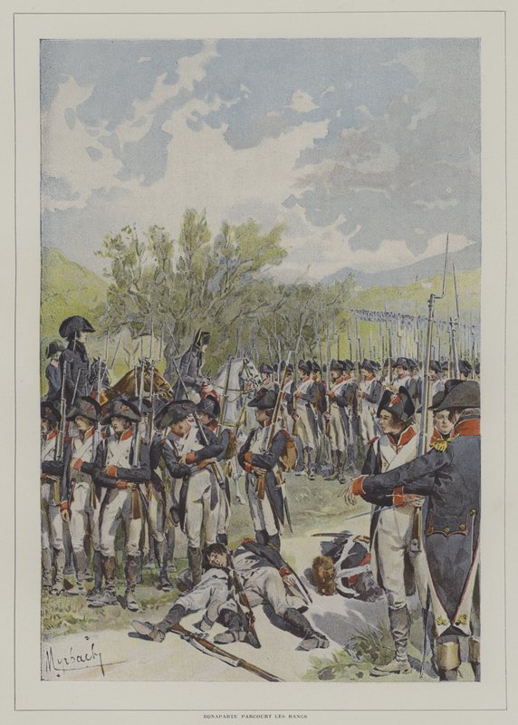 Bonaparte Passing Among the Ranks of His Army by after Felicien baron de Myrbach Rheinfeld