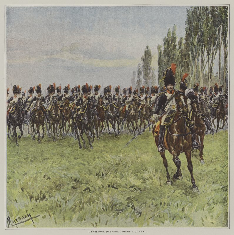 The Charge of the Horse Grenadiers by after Felicien baron de Myrbach Rheinfeld