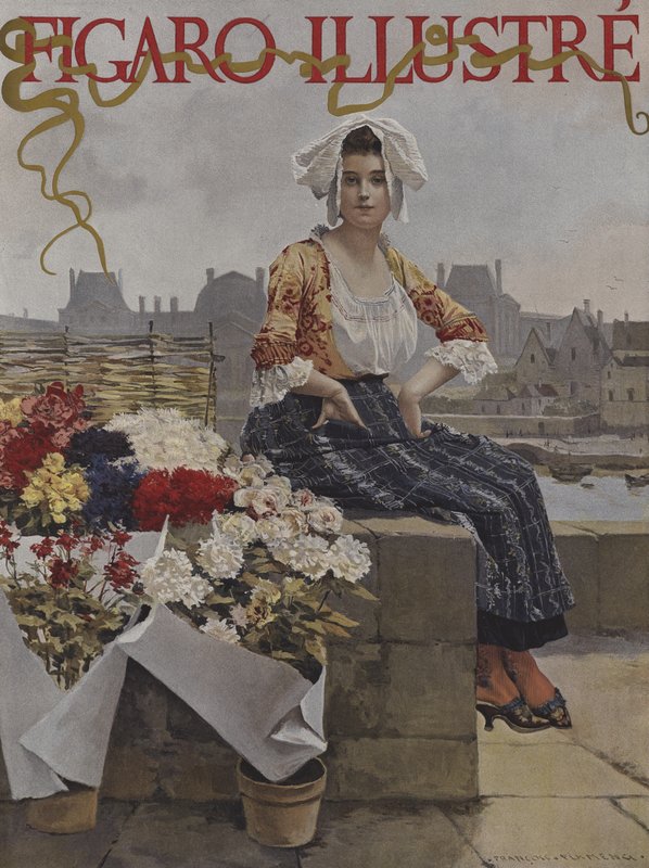 Flower Seller of the Last Century by after Francois Flameng