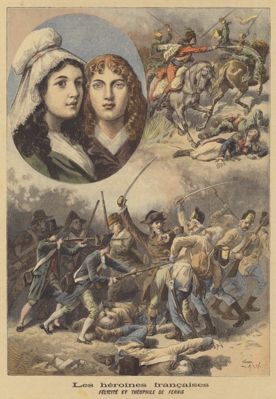French Heroines: Felicite and Theophile de Fernig by after Frederic Theodore Lix