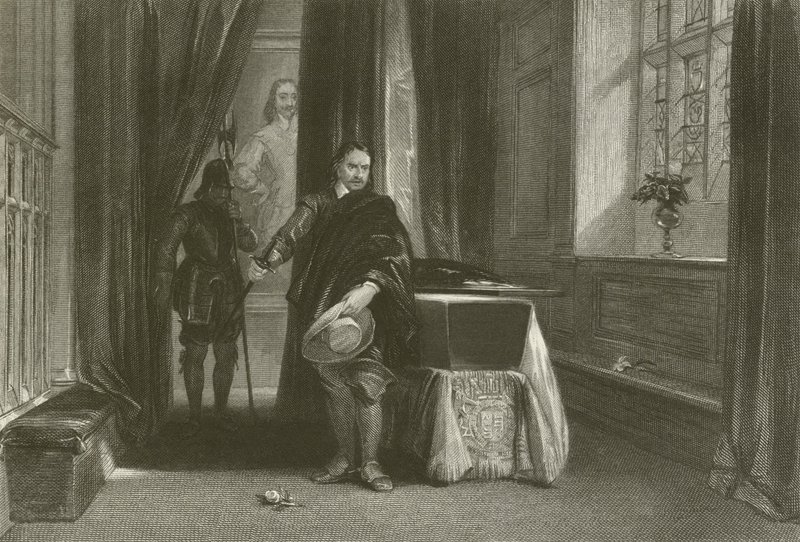 Cromwell Viewing the Body of Charles I, A Shadow Moved Across His Forehead by after George Cattermole
