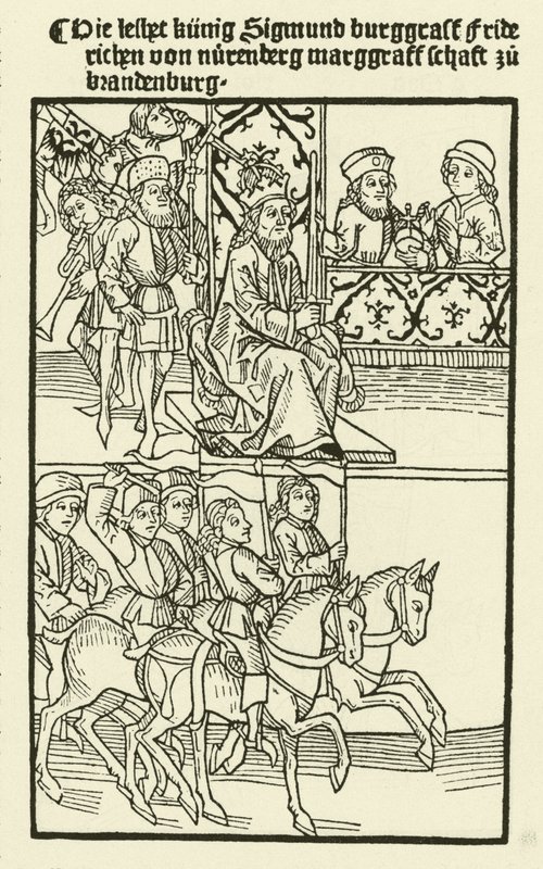 Investiture of Frederick I of the house of Hohenzollern as Margrave of Brandenburg, 1415 by after German School