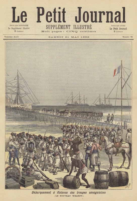 Senegalese Troops Disembarking at the New Wharf of Cotonou, Dahomey by after Henri Meyer