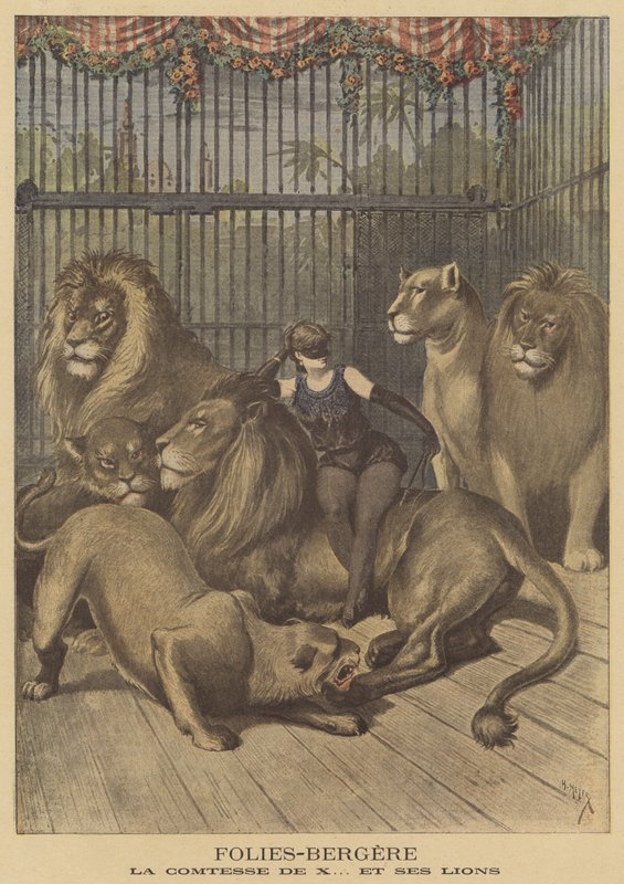 The Countess of X and Her Lions at the Folies-Bergere by after Henri Meyer