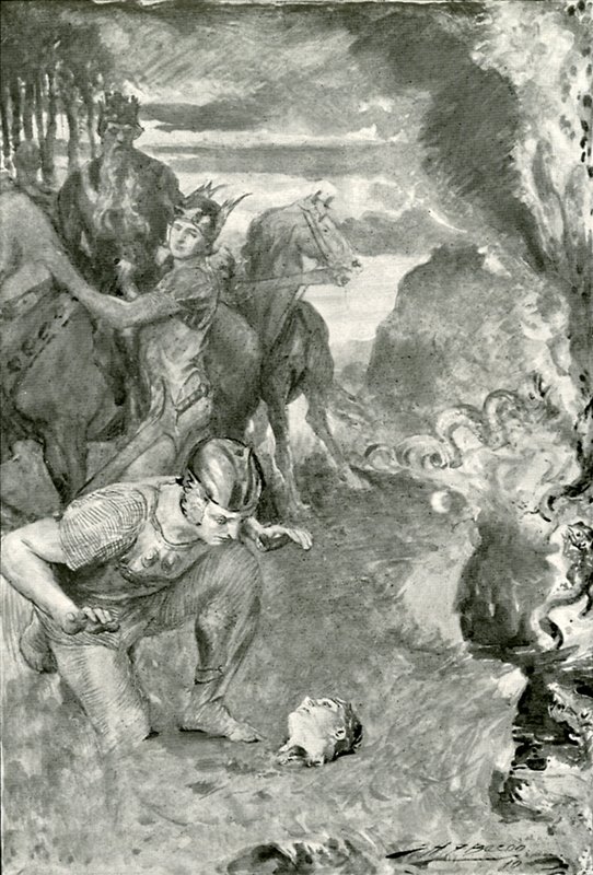 Beowulf Finds the Head of Aschere by after John Henry Frederick Bacon