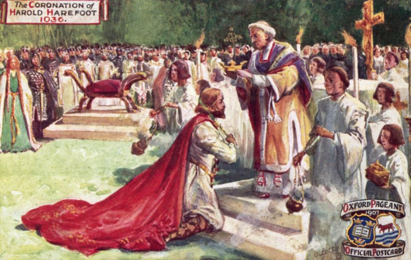 The Coronation of Harold Harefoot, 1036 by Joseph (after) Finnemore