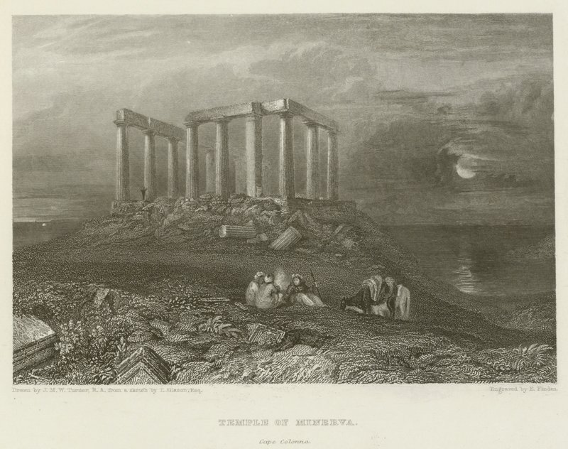 Temple of Minerva, Cape Colonna by after Joseph Mallord William Turner
