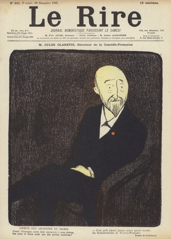 Jules Claretie, Director of the Comedie-Francaise, Illustration for Le Rire by after Leonetto Cappiello