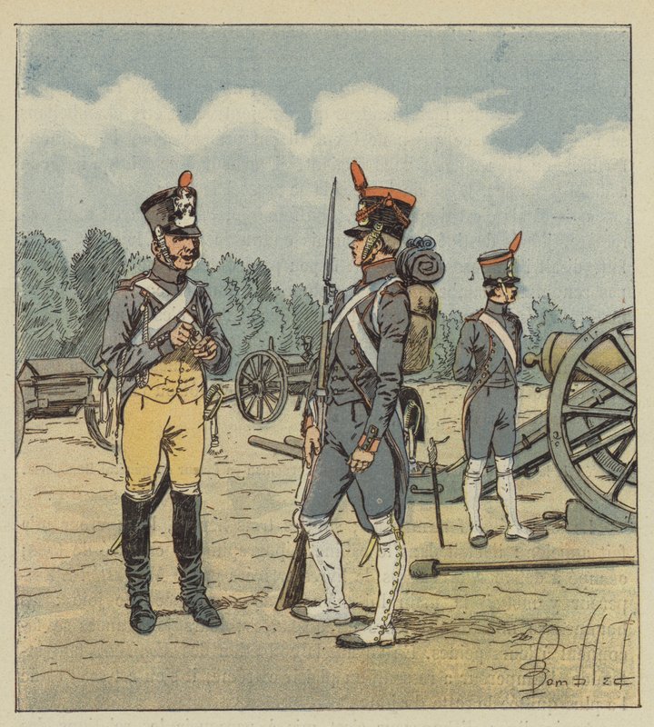 After dinner, the Emperor spoke about artillery by after Louis Charles Bombled