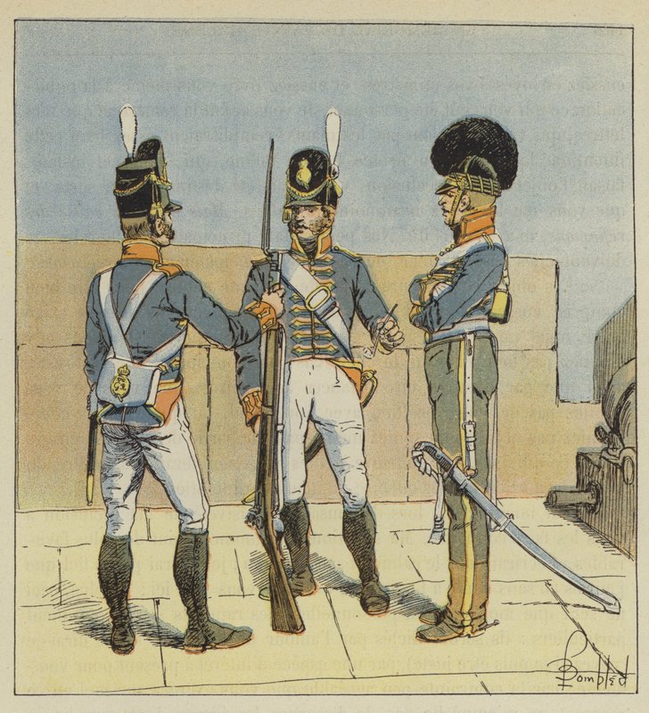 English Artillery, On Foot, On Horseback by after Louis Charles Bombled