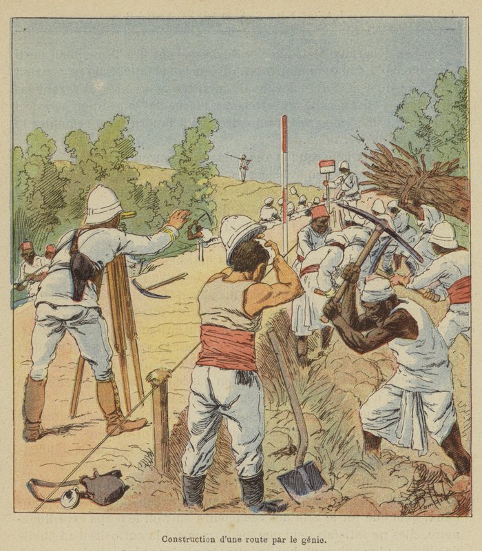 Construction of a Road by the Engineers by after Louis Charles Bombled