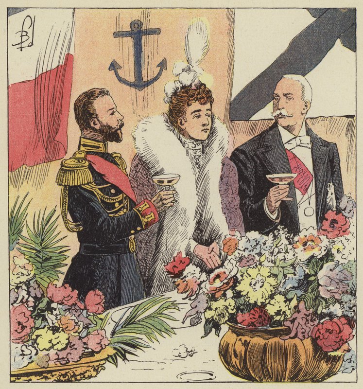 Tsar Nicholas II Proclaims the Franco-Russian Alliance on Board the Pothuau by after Louis Charles Bombled