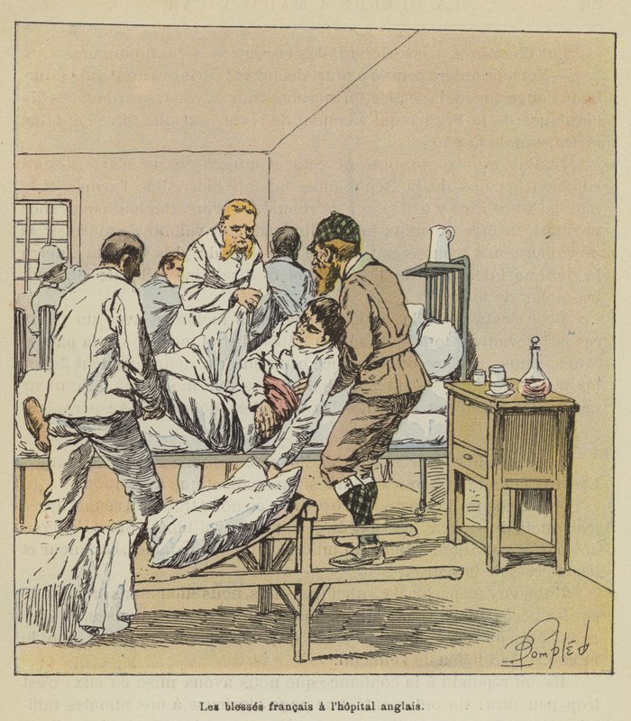 French Wounded at the English Hospital by after Louis Charles Bombled