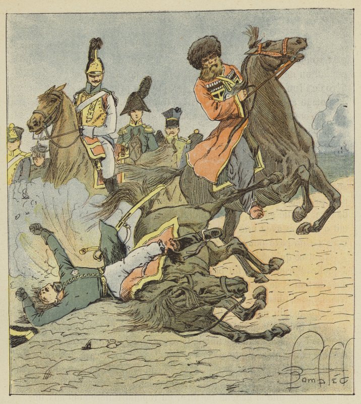 Death of Moreau in Dresden, August 26, 1813 by after Louis Charles Bombled