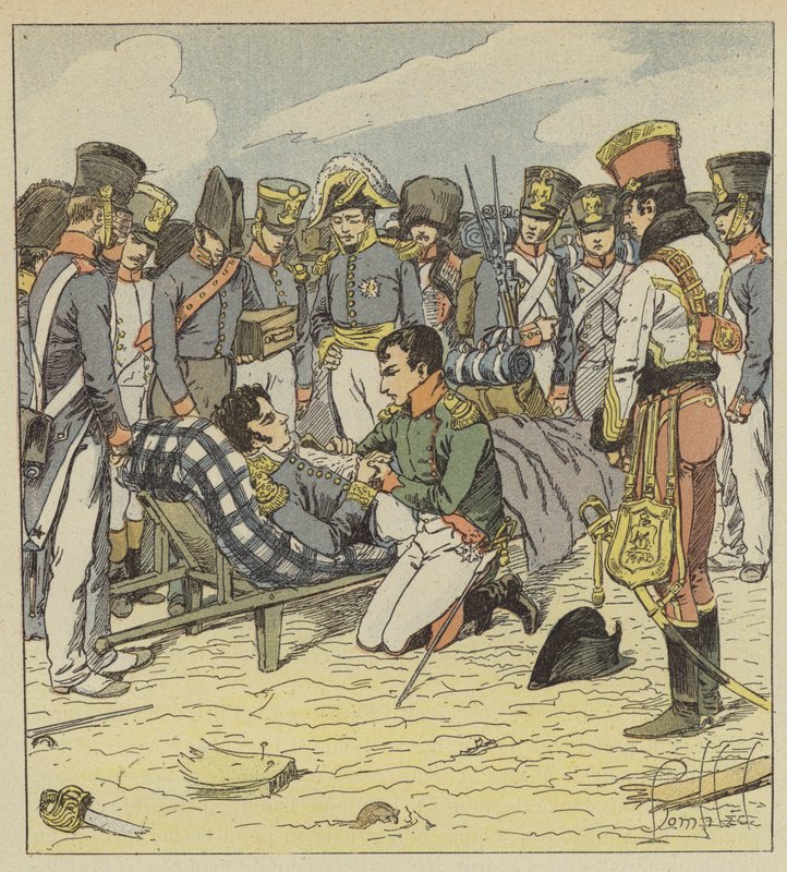 Napoleon and Marshal Lannes dying by after Louis Charles Bombled