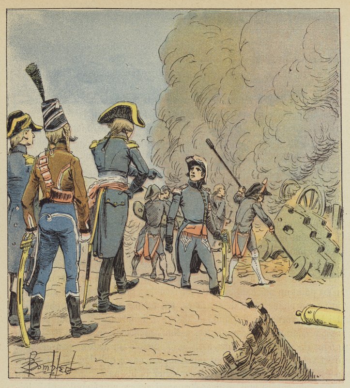 Serurier destroys his siege equipment in Mantua by after Louis Charles Bombled