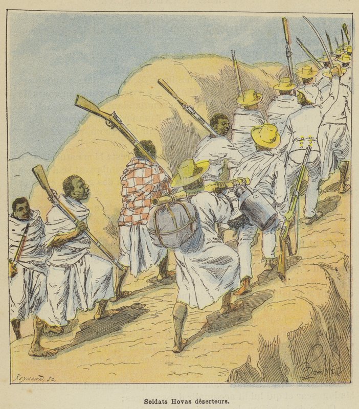 Deserting Hova Soldiers by after Louis Charles Bombled