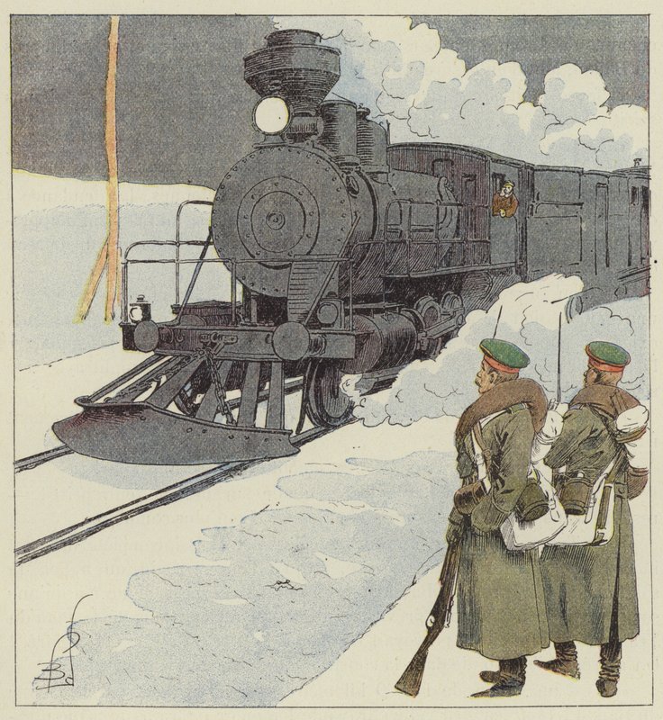 Military Train on the Trans-Siberian Railway by after Louis Charles Bombled