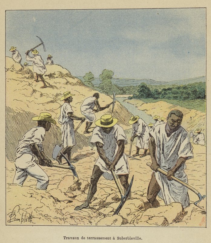 Earthworks in Suberbieville by after Louis Charles Bombled