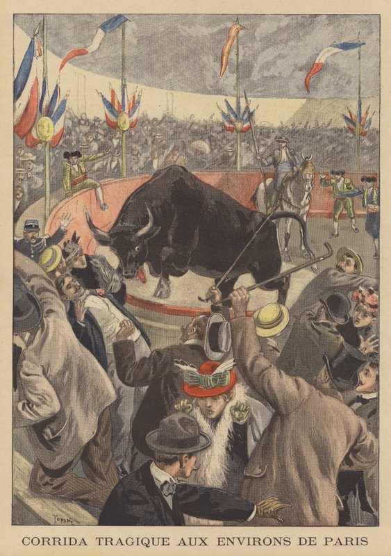 Tragic Bullfight on the Outskirts of Paris by after Oswaldo Tofani