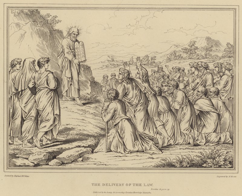 The Delivery of the Law, Exodus by after Raphael