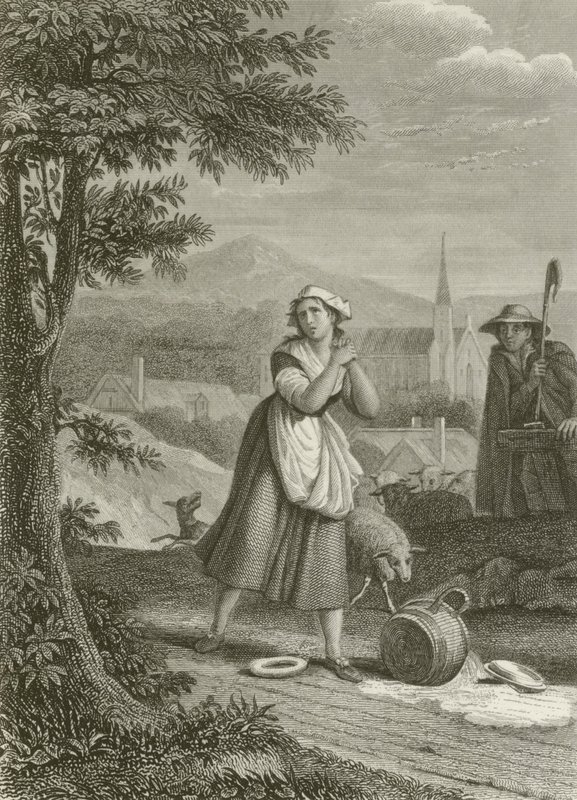 The Milkmaid and the Pot of Milk by after Tony Johannot