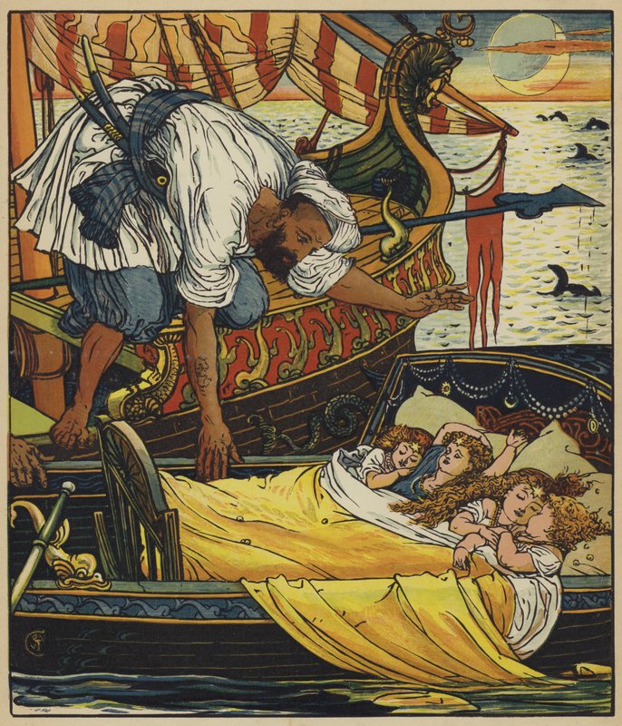 The Corsair Rescues the Children by after Walter Crane