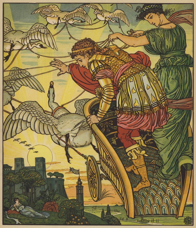 The Fairy of the Desert Carries off the King of the Gold Mines by after Walter Crane