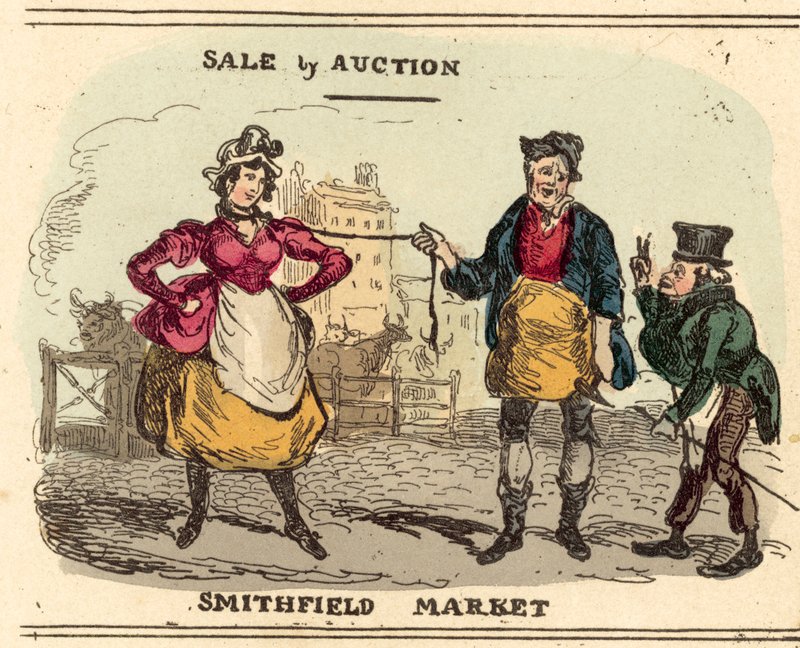 Pretty Girl, for Sale by Auction at Smithfield Market by after William Heath