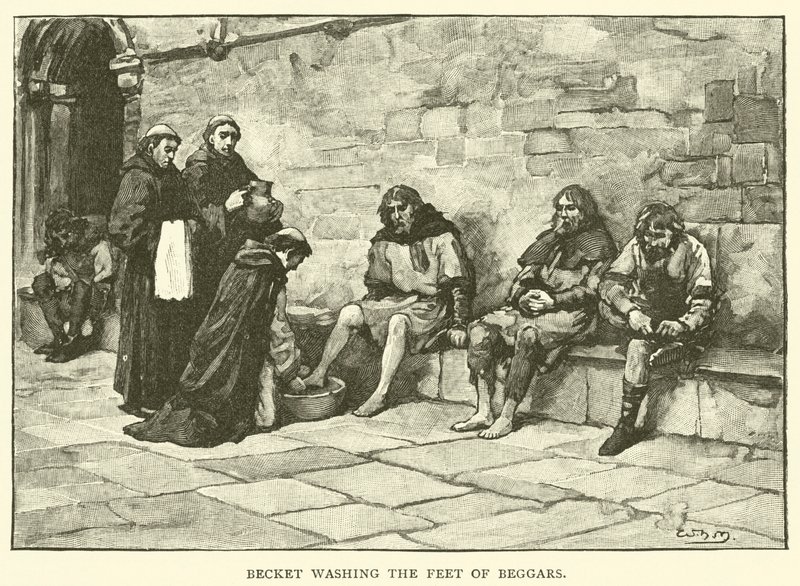 Becket Washing the Feet of Beggars by after William Henry Margetson