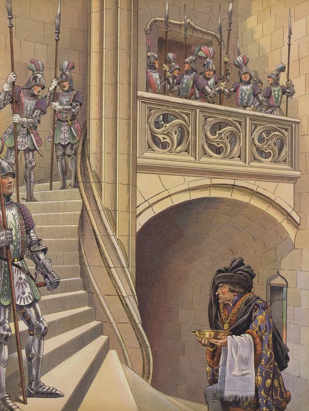 The Barber Climbed the Stairs Towards the King