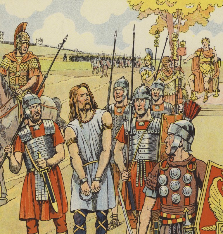 Vercingetorix Surrenders to Julius Caesar, 52 BC by pseudonym for Onfray de Breville Jacques Job