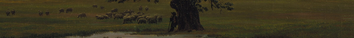 Solitary Tree (Caspar David Friedrich), Detail: Hirte am Stamm mit Schafherde