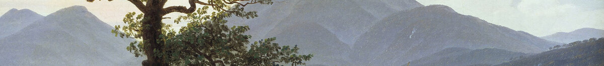 Solitary Tree (Caspar David Friedrich), Detail: Blaue Bergkette