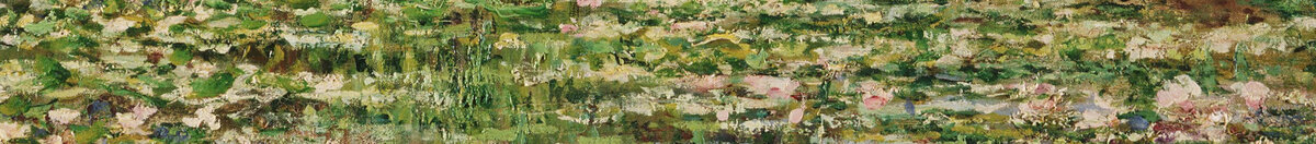 The Japanese Footbridge and the Water Lily Pool, Giverny (Claude Monet), Detail: Seerosenteppich unter der Brücke