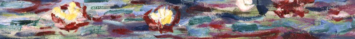 Water Lilies, 1916 (Claude Monet), Detail: Rote Blüten oben rechts