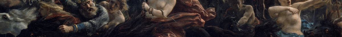The Wild Hunt of Odin, 1872 (Peter Nicolai Arbo), Detail: Walküre mit Schwert