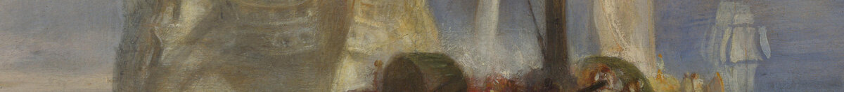 The Fighting Temeraire, 1839 (Joseph Mallord William Turner), Detail: Dampfschlepper mit Rauchfahne