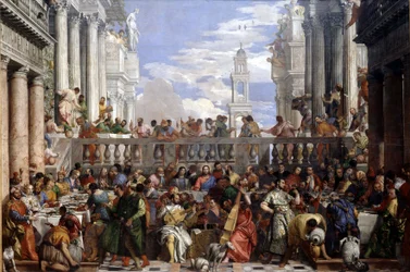 The Wedding at Cana, miracle of the transformation of water into wine, by Veronese