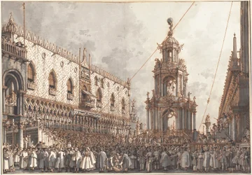 The Giovedì Grasso Festival before the Ducal Palace in Venice