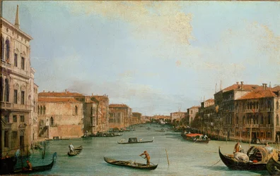 The Grand Canal seen from the Palazzo Balbi. View of Venice along the Canal. Painting by Giovanni Antonio Canal detto il Canaletto