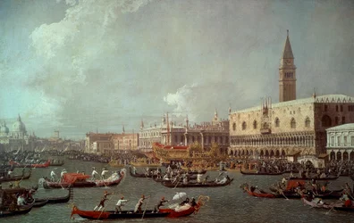 The return of the Bucentaur to the pier on Ascension Day (ca 1760)