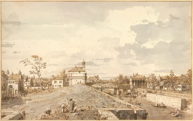The Porta Portello with the Brenta Canal in Padua by Antonio Canal
